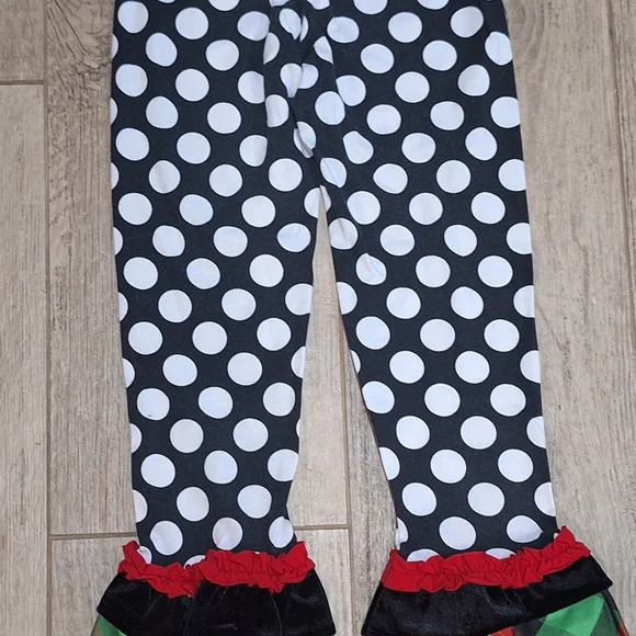 #1840 4 Pairs Boutique Polka Dot and Chevron Kids Leggings  Sz. 6 - Picture 3 of 6